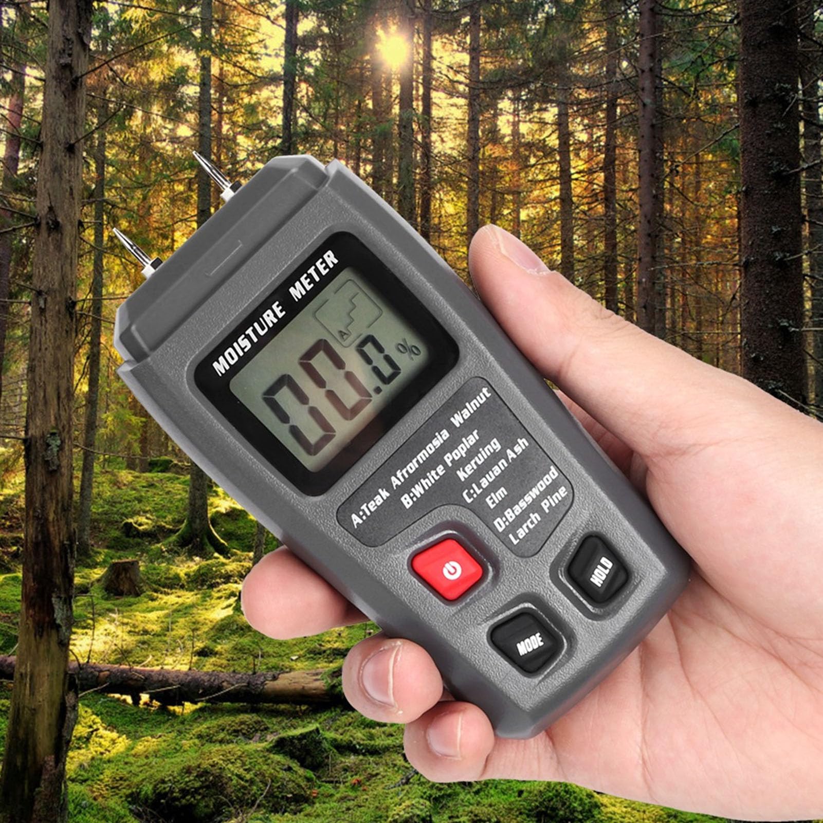 Wood Digital Moistures Meter Tester, Handhold Moistures Reader Detector Humidity Tester for Wood Lumber Firewood