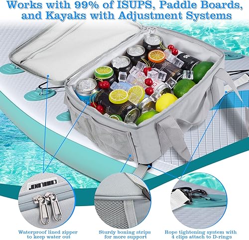 Miniatura 2 de CAMULAND Bolsa enfriadora, accesorios de tabla de remo, impermeable, cubierta de sup, pequeña bolsa fresca para bebida, agua, almuerzo, camping,