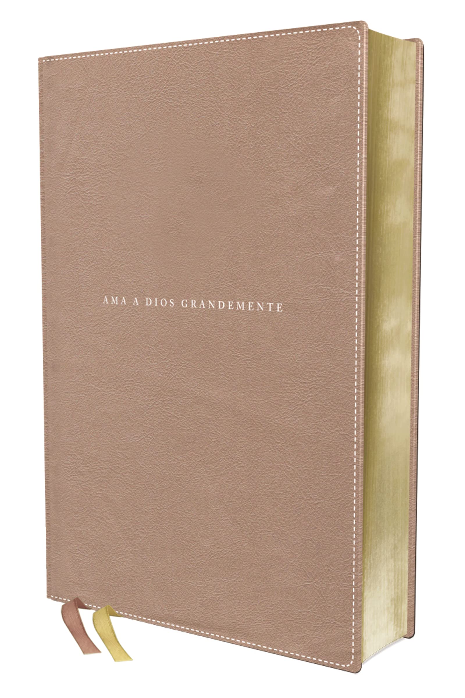 Biblia Ama a Dios Grandemente: Nueva Biblia De Las Américas, Oro Rosa, Leathersoft, Interior a Cuatro Colores