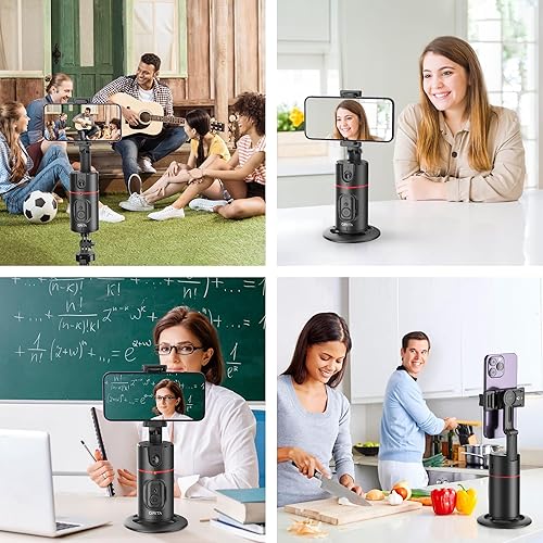 Miniatura 9 de Soporte para teléfono de seguimiento facial automático, trípode magnético de seguimiento facial con rotación de 360 grados con soporte y control