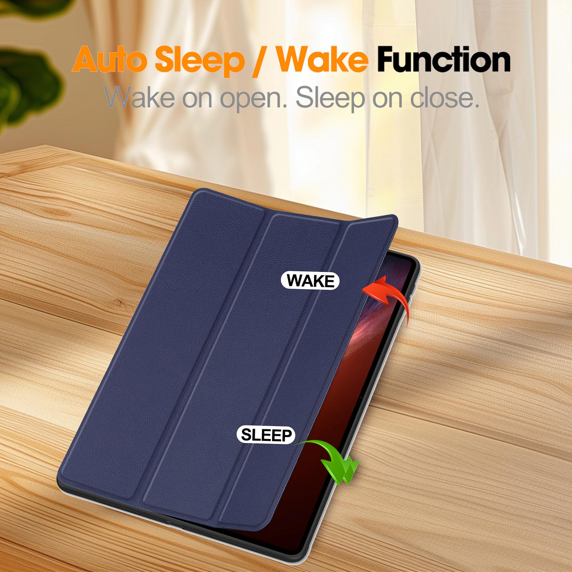 Custodia per Honor Magic Pad 4 12.3" Cover in Pelle Case, + [1 Pezzi] Vetro Temperato Pellicola Protettiva [Auto Svegliati/Sonno][Supporto Funzione ] [Anti-Scratch] Blu