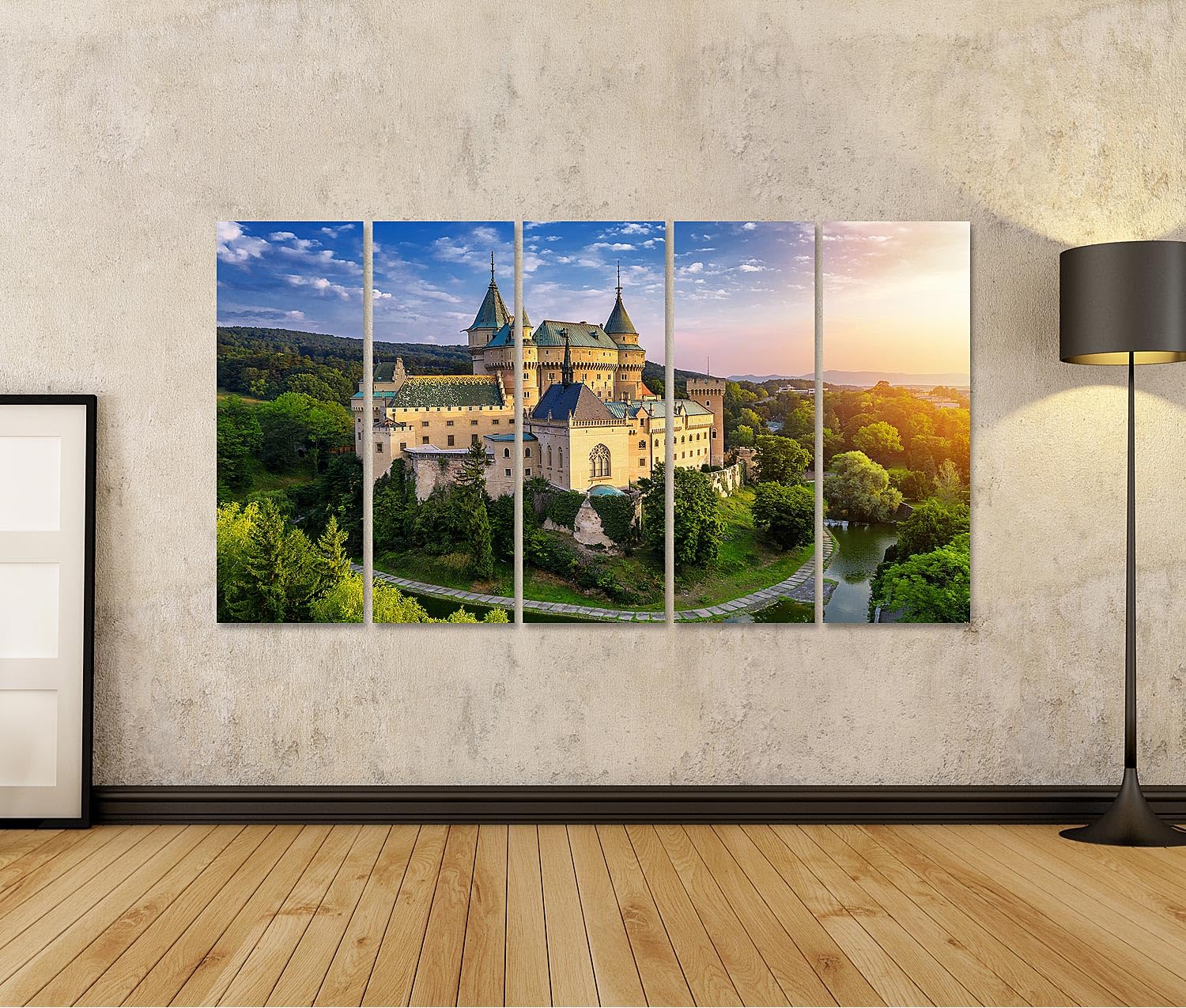 islandburner Cuadro Prime sobre lienzo hermoso castillo de cuento de hadas en paisaje pintoresco cuadros cuadros murales póster