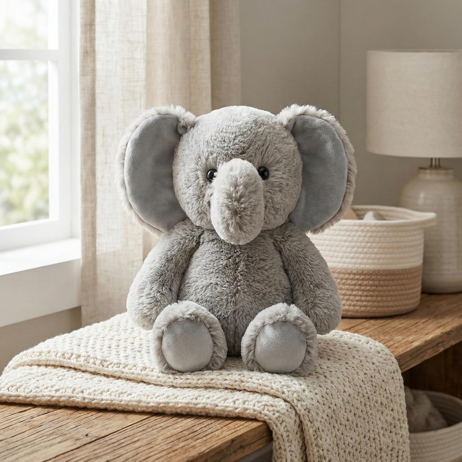 Stuffed Animal Plush Toy Soft Plushie Cuddly Elephant Cute Plush Toy for Kids Toddlers Boys Girls Birthday Christmas Nursery Decor Party Favors