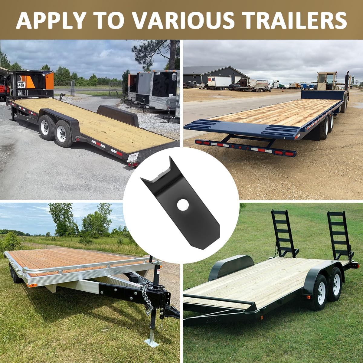 WKZO 24 Pcs Trailer Floor Hold Down Clip Deck Clips for Trailer Heavy Duty 1/4" Plated Steel Decking Fastener Secure Wood for Truck & Boat Wood Deck Flooring Installation