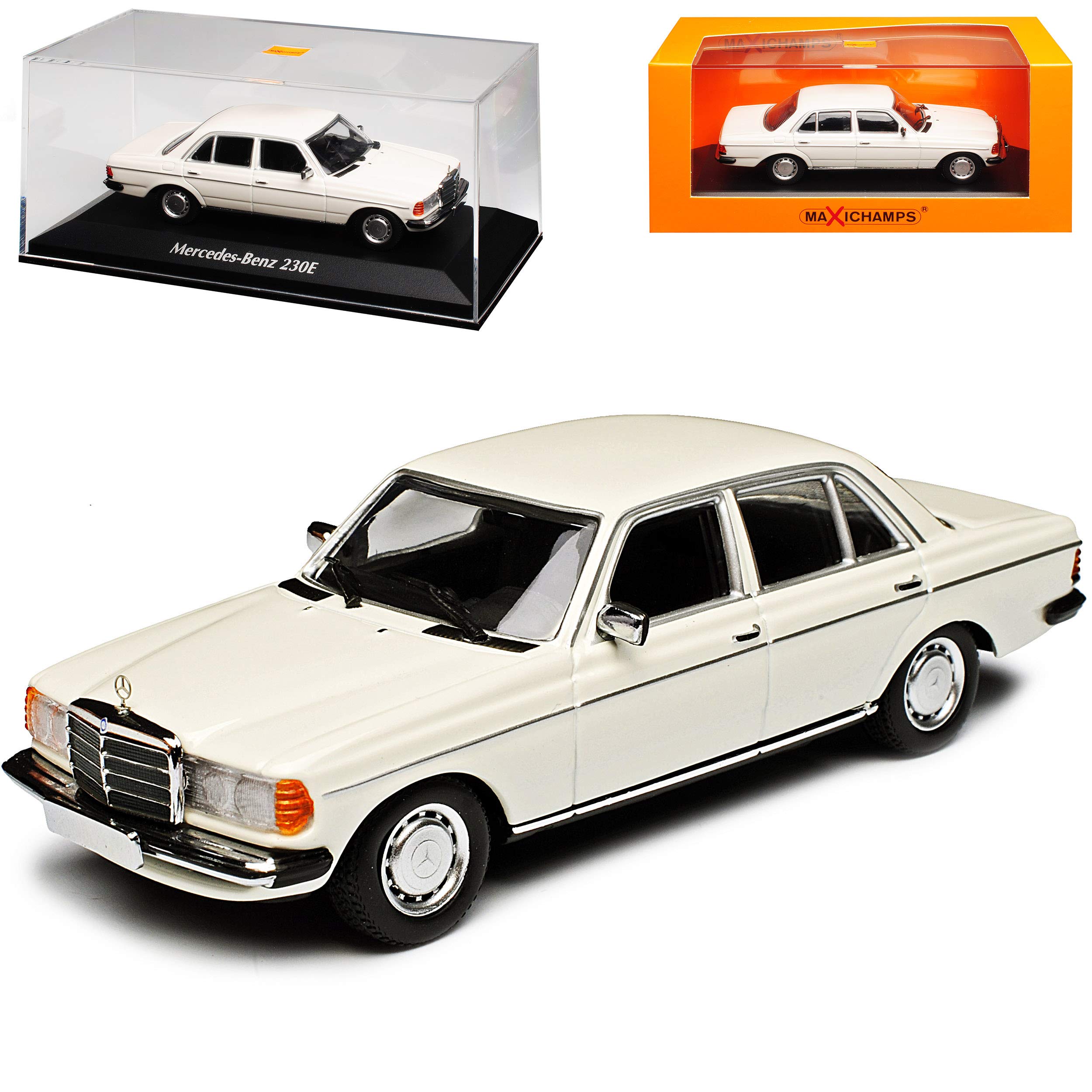 Generisch Mercedes-B W123 230E E-Klasse Limousine Weiss 1975-1986 1/43 Minichamps Maxichamps Modell Auto