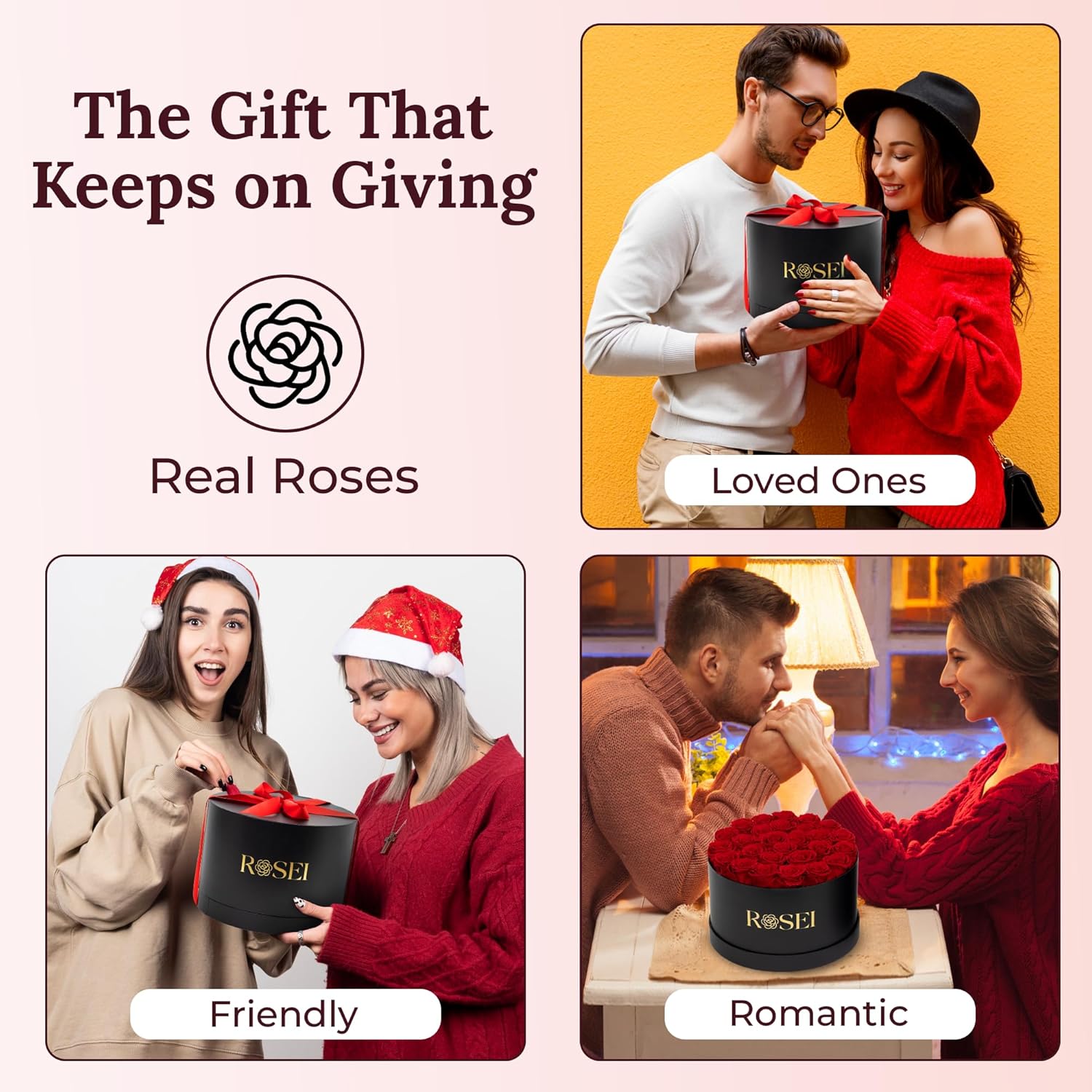ROSEI Forever Preserved Roses in a Box| Real Forever Flowers, Lasting 1-3 Years, Elegant Floral Decor & Gift for Anniversaries, Birthdays & Special Occasions, 27 Flower Bouquet Preserved in a Box