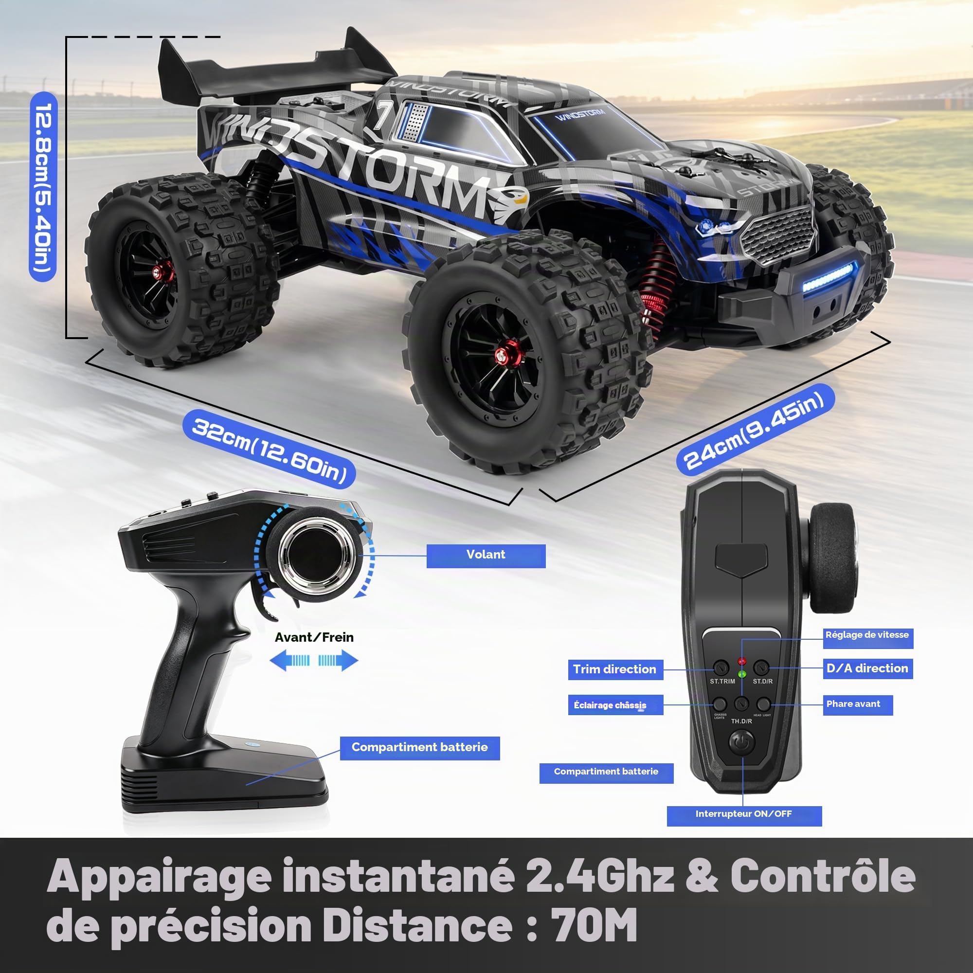 Voiture Télécommandée Adulte - 4WD 40 Km/H Tout-Terrain Off-Road RC Car