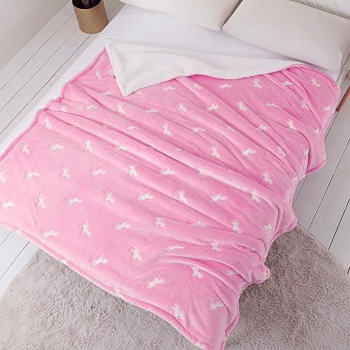 Miniatura 7 de SOCHOW - Manta de forro polar de sherpa que brilla en la oscuridad, doble cara, súper suave y lujosa manta de felpa para niños