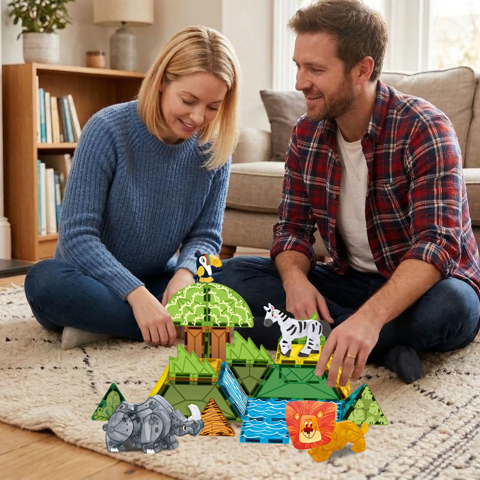 Costruzioni Magnetiche, 30 Pezzi Magnetic Tiles con Animale, Blocchi Magnetici, Decorazione per Casa e Ufficio (Azienda Agricola)