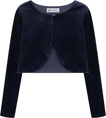BOLEROSE Girls Velvet Long Sleeve Bolero