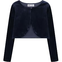 BOLEROSE Girls Long Sleeve Velvet Childrens Kids Sweater Bolero Shrug