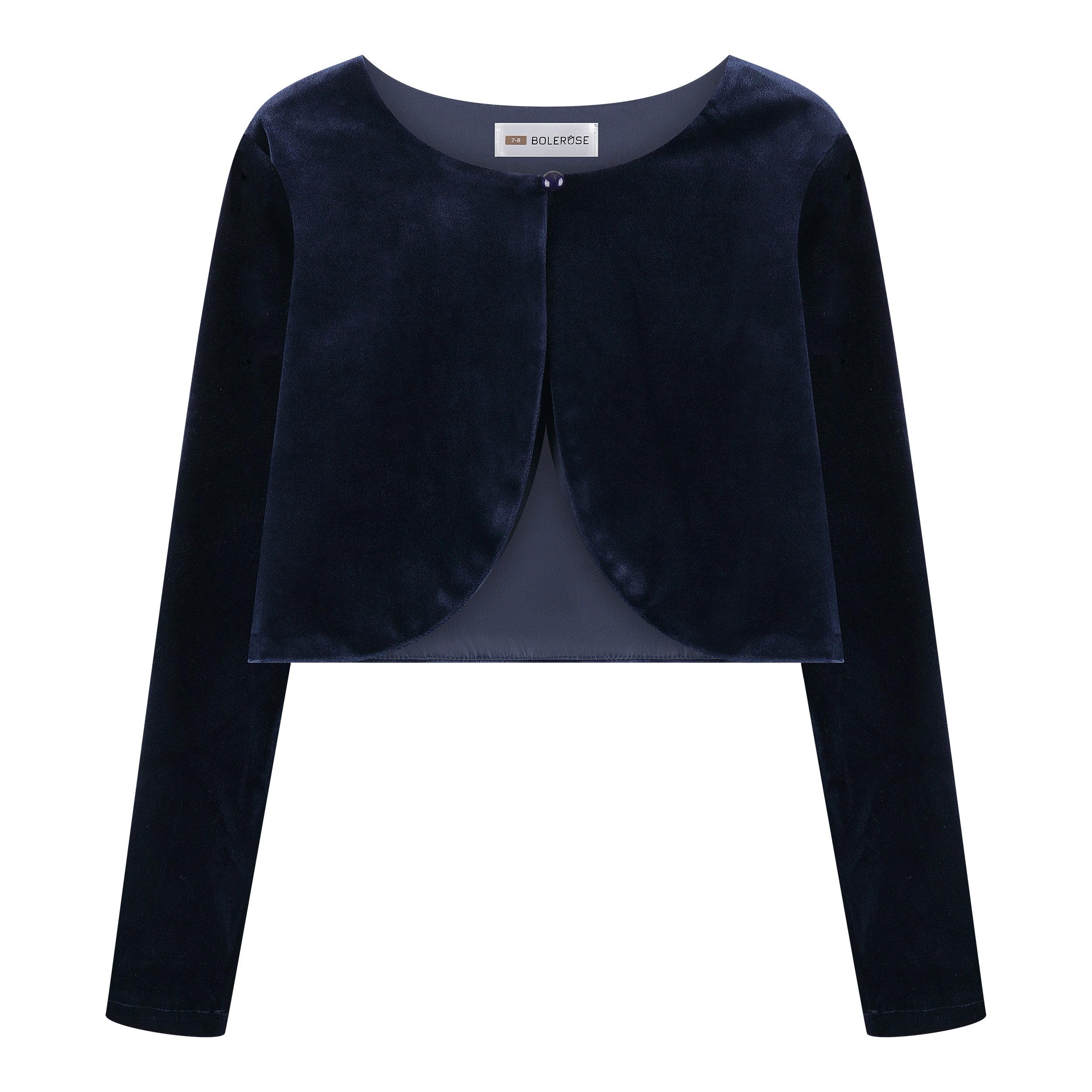 BOLEROSE Girls Velvet Long Sleeve Bolero
