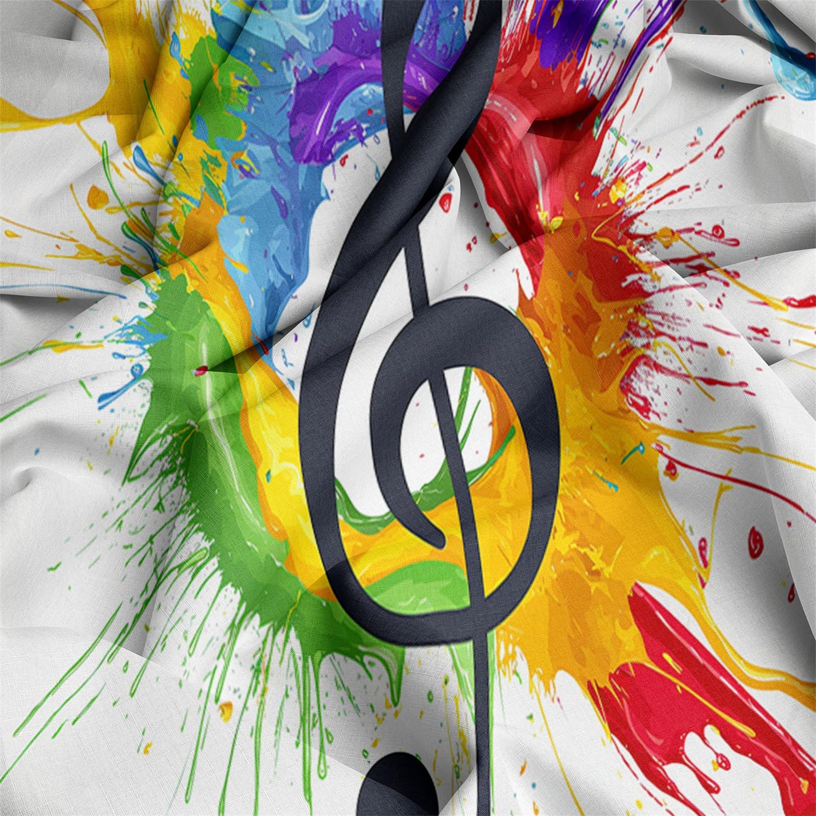 Funda Nordica Infantil para Cama 90 Graffiti Notas Musicales Colorido 3D Funda de Microfibra Polialgodón para Edredón 150x200 cm, Suave y Transpirable Juego de Funda Nordica