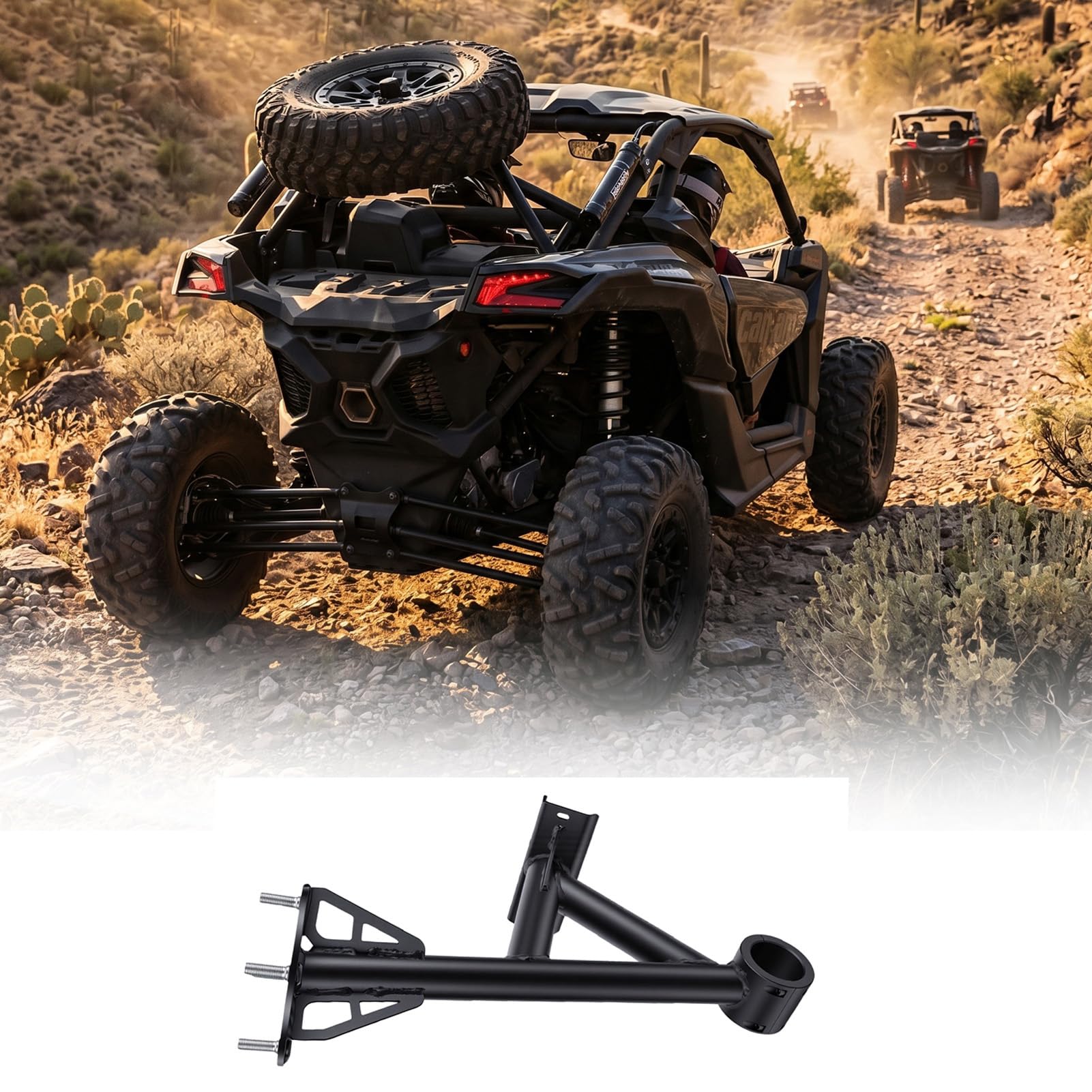 Tbest Ciężki Stalowy Uchwyt na Zapasowe Koło ATV z Rurą 1-3/4 Cala dla X3 900 Turbo R X DS Turbo R DS X RR MAX STC-CA-X3-00