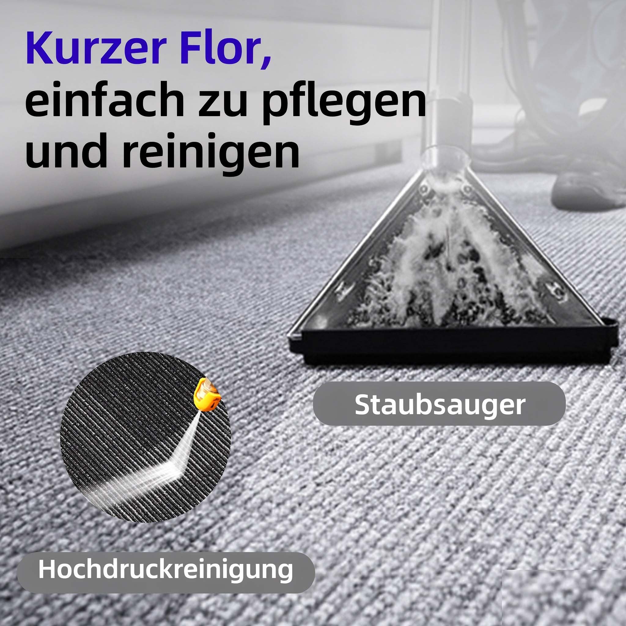 Selbstklebende Teppichfliesen 30x30 cm Dunkelgrau, 20 Stück Schwarz
