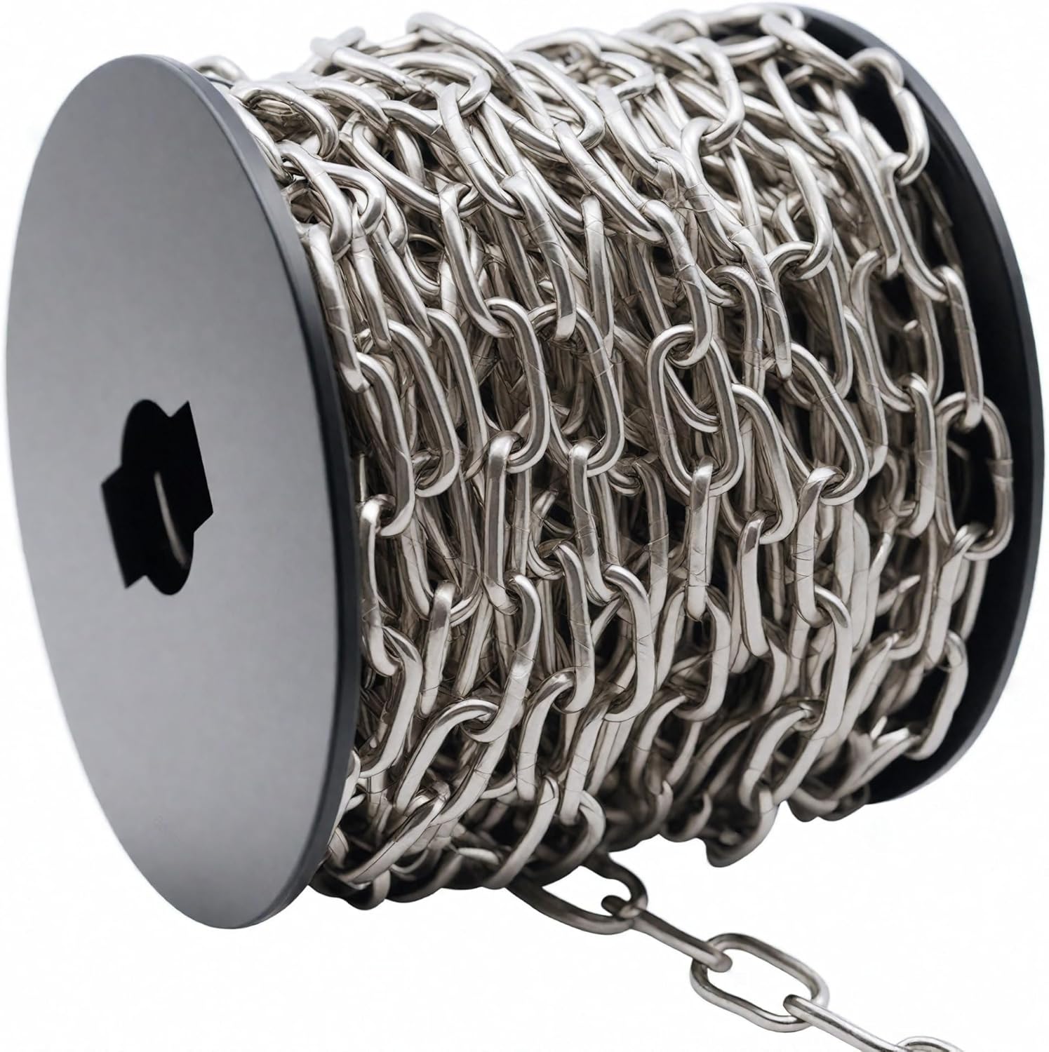 50ft Stainless Steel Chain, 2mm Hanging Chain,Jack Chain,304 Stainless Steel Metal Chains are Customizable for Hanging Bird Feeders/Dog Leashes/Signs & DIY Projects(2mm with Spool)