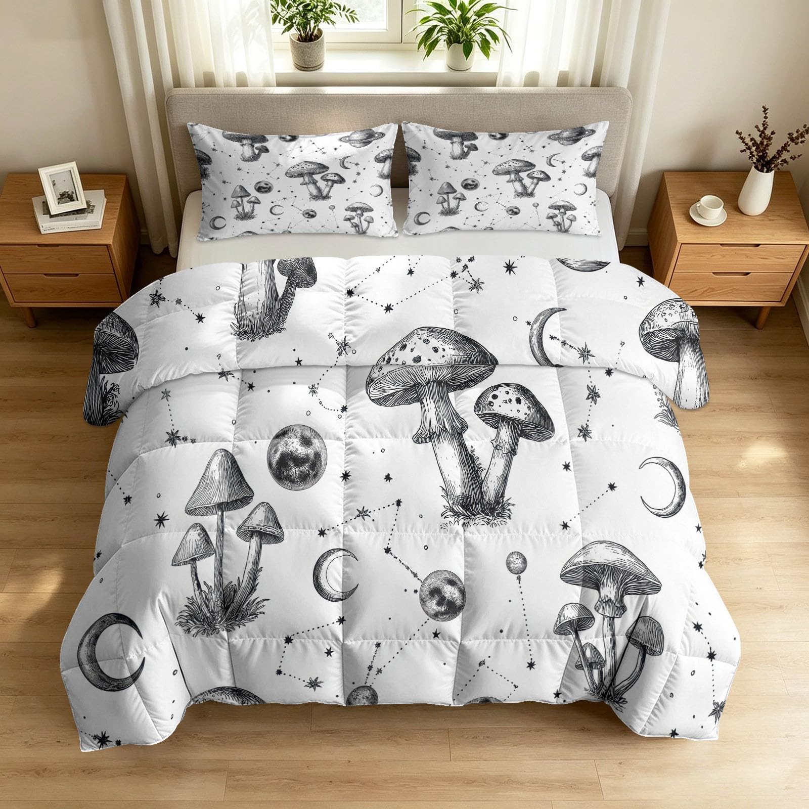 Edredón individual de verano 135 x 200 cm blanco lavable sin funda reversible con almohadas