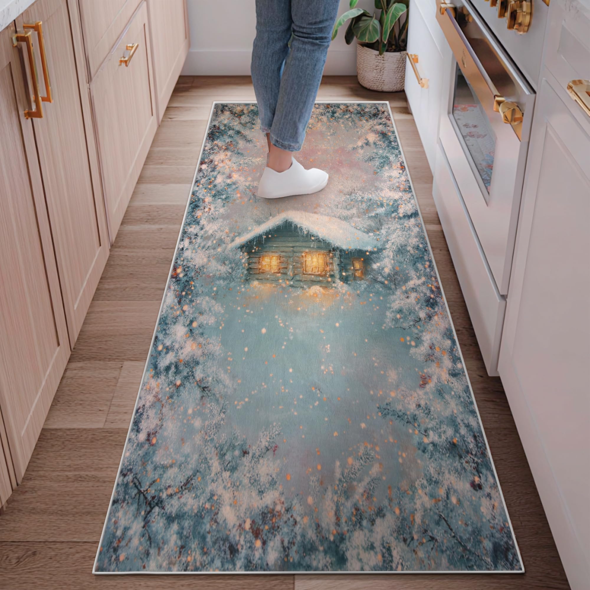 Tapis de couloir rectangulaire pour entrée cuisine et buanderie