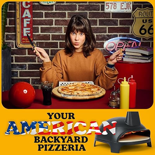 Miniatura 7 de BIZZO BIZZO - Horno de pizza de fuego de madera de hierro fundido al aire libre - Se adapta fácilmente a pizza de 12 pulgadas. Horno de pizza de