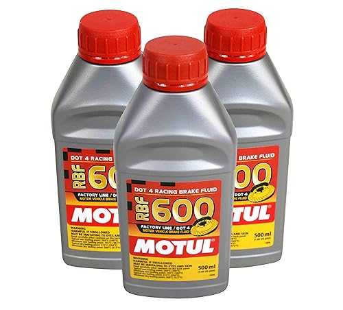 Motul MTL100949 8068HL RBF 600 Aceite de línea de fábrica Dot-4 100 % Sintético de Freno de Carrera - 500, 300 ml, 10 onzas líquidas, 3 botellas, 3