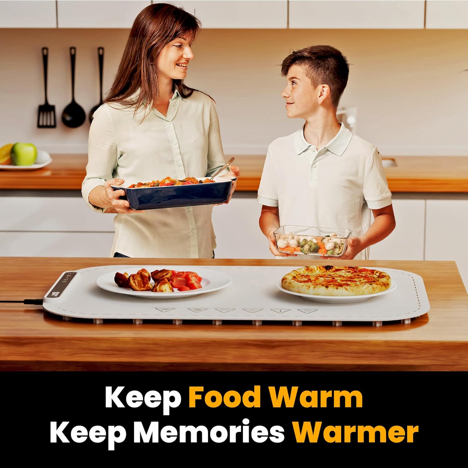 Magic Mill Warming Mat for Food - Premium XL Electric Warming Tray, 3 Temperature Levels, 10s Fast Heating Silicone Surface, Rollup Buffet Heat Pad, Non-Slip Feet, Ideal for Parties, Home, Travel