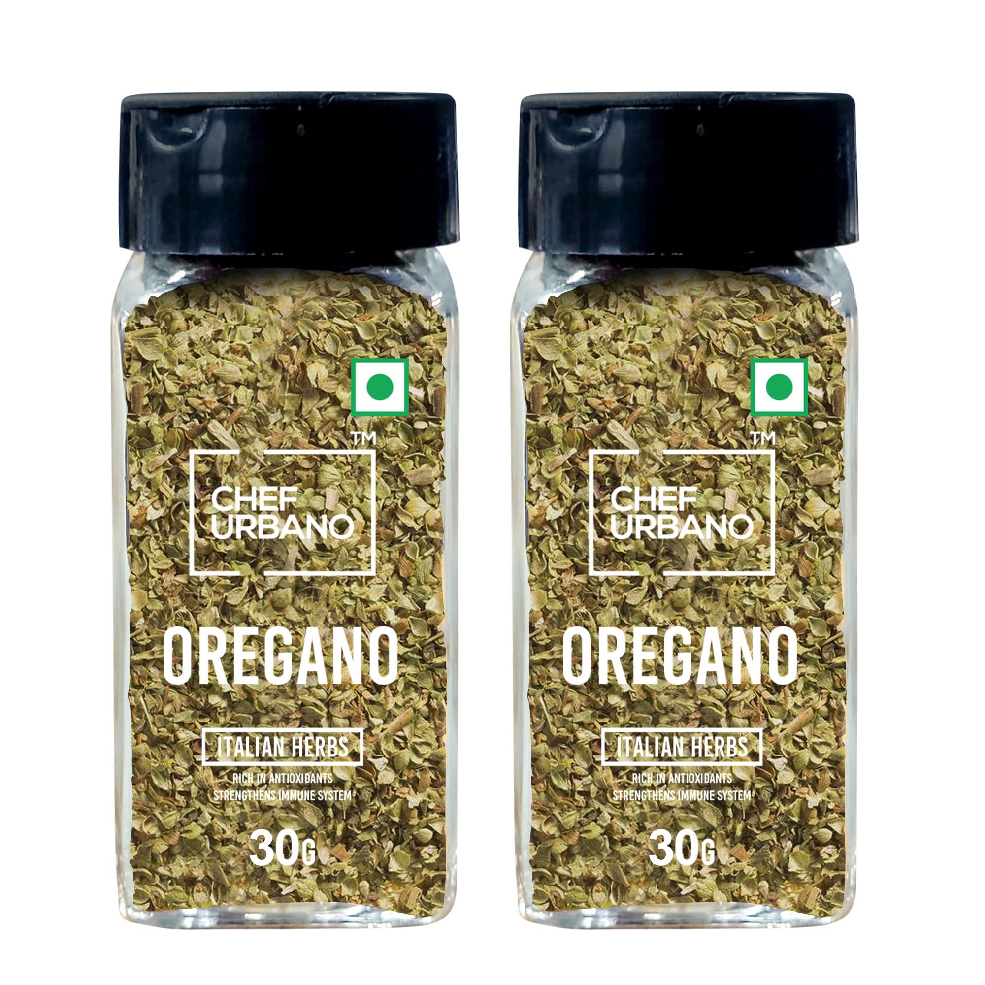 Chef Urbano Oregano Sprinkler 30g Pack of 2 | Italian Herbs | Pizza and Pasta Seasoning | Premium Herbs and Spices | Flakes/Leaves | Glass Bottle (B0963Z4FGH) Amazon Price History, Amazon Price Tracker