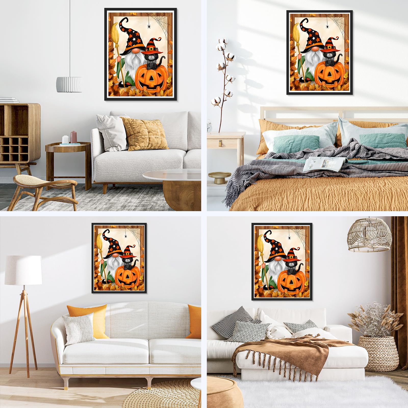 NAIMOER 4 stuks kabouters diamant schilderij kits voor volwassenen, doe-het-zelf 5D diamant schilderen, volledige boor kabouters diamant kunst kits perfect voor ontspanning en thuis muur decor 30 x 30