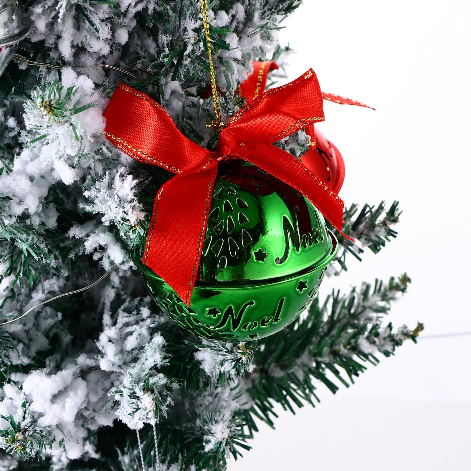 Hemobllo Decorazioni da Appendere Albero di Natale 12 Pezzi Campanelle Verdi in Metallo Ornamenti Appesi per Casa Ufficio Bar e Hotel Atmosfera Natalizia