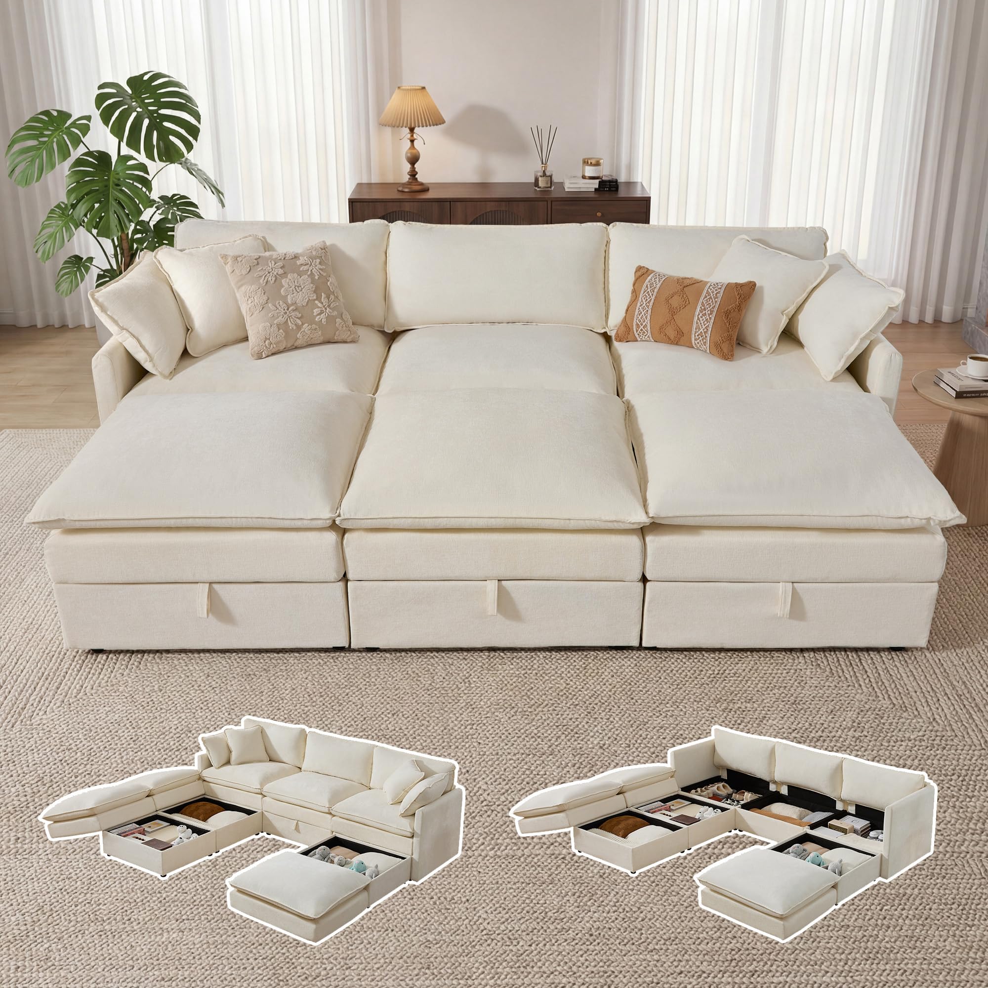Myroyalsit Modular Sofa in Beige Chenille
