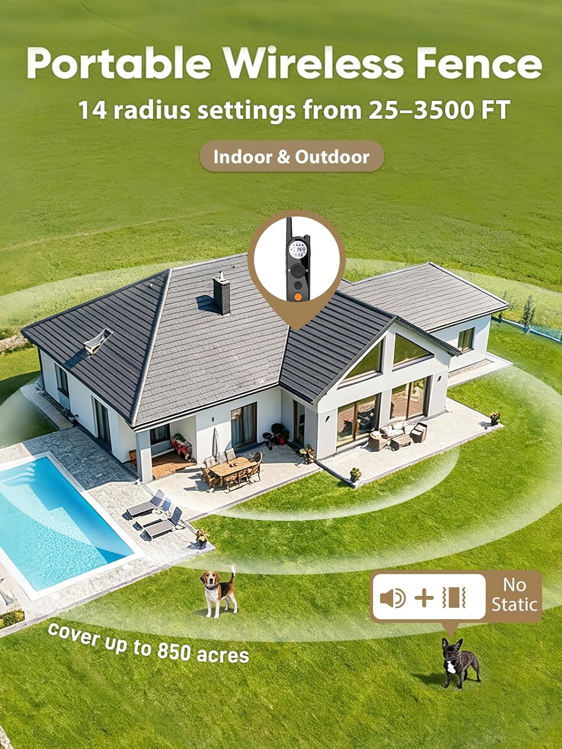 MIMOFPET Wireless Dog Fence for Large Medium Dog