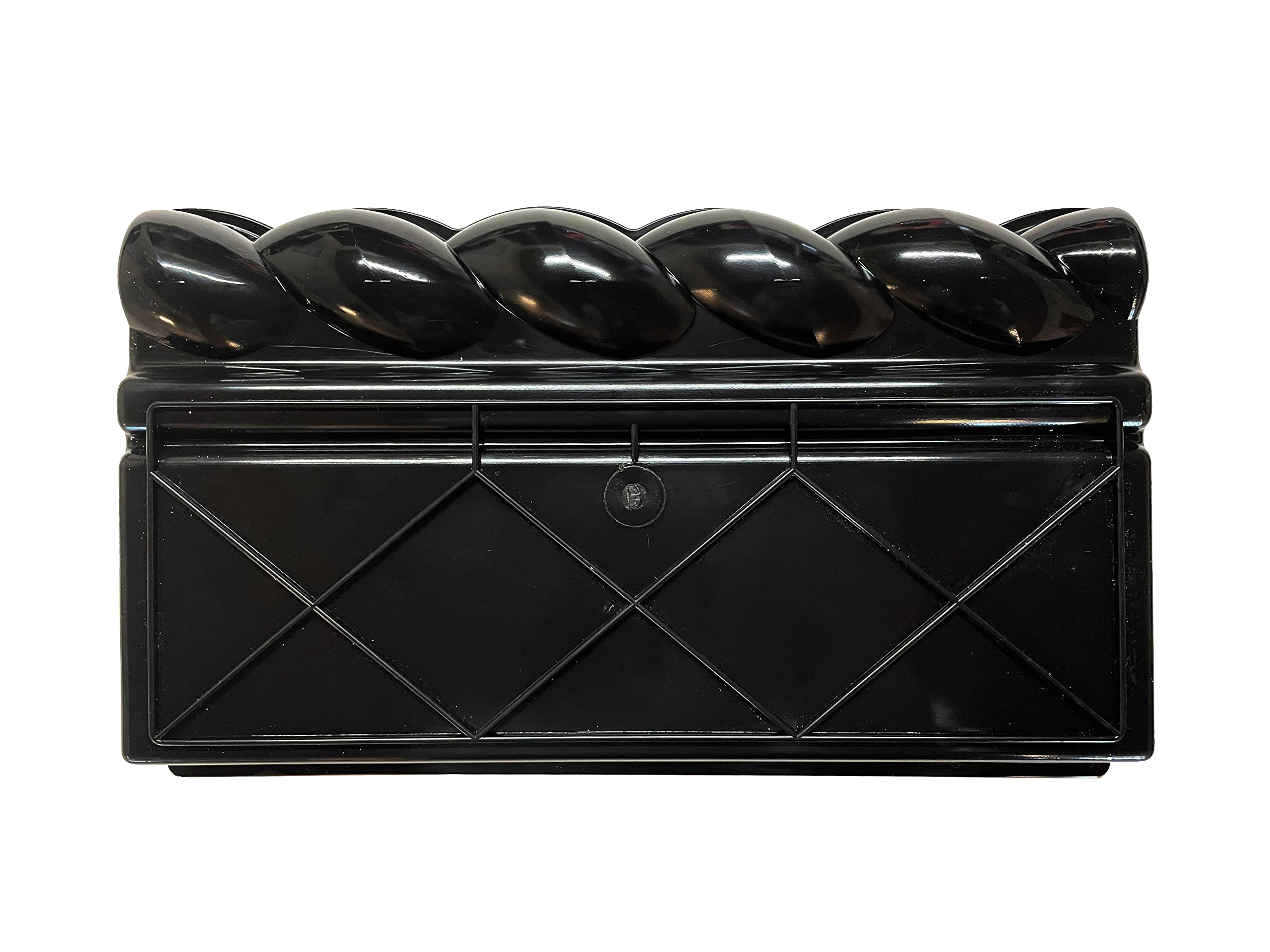 Linic Plastics Garden Border / Lawn Edging Mold. Rope Top. Make Your Own Concrete Edging. UK Made (X2308) (5), Black