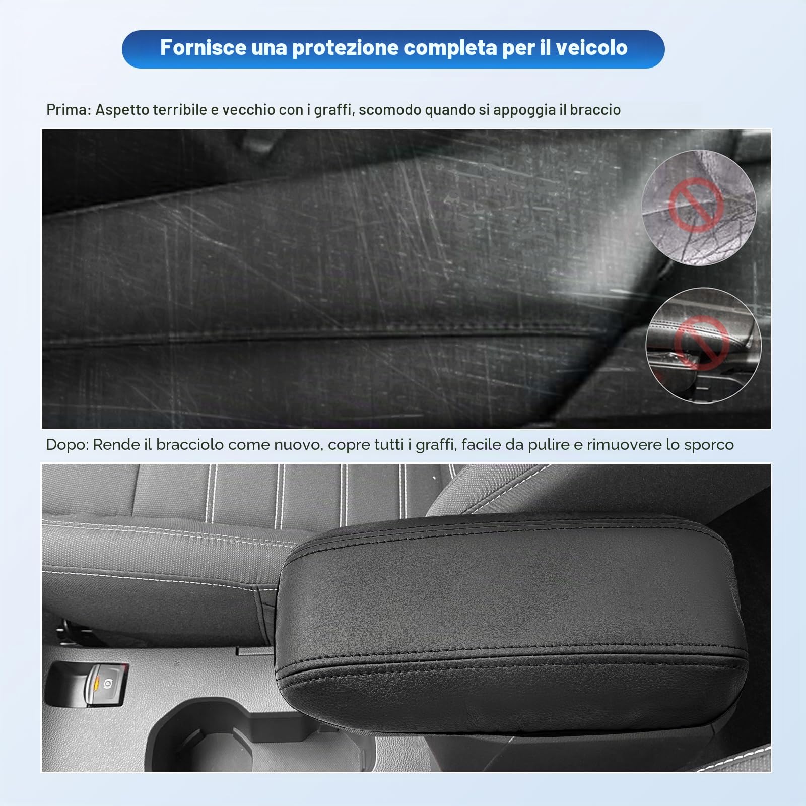 CDEFG Compatibile con Dacia Sandero 3 / Sandero Stepway III/Jogger 2021-2023 2024 Copertura per Bracciolo Coperchio di Protezione della Scatola Console Centrale Guscio del bracciolo Accessori