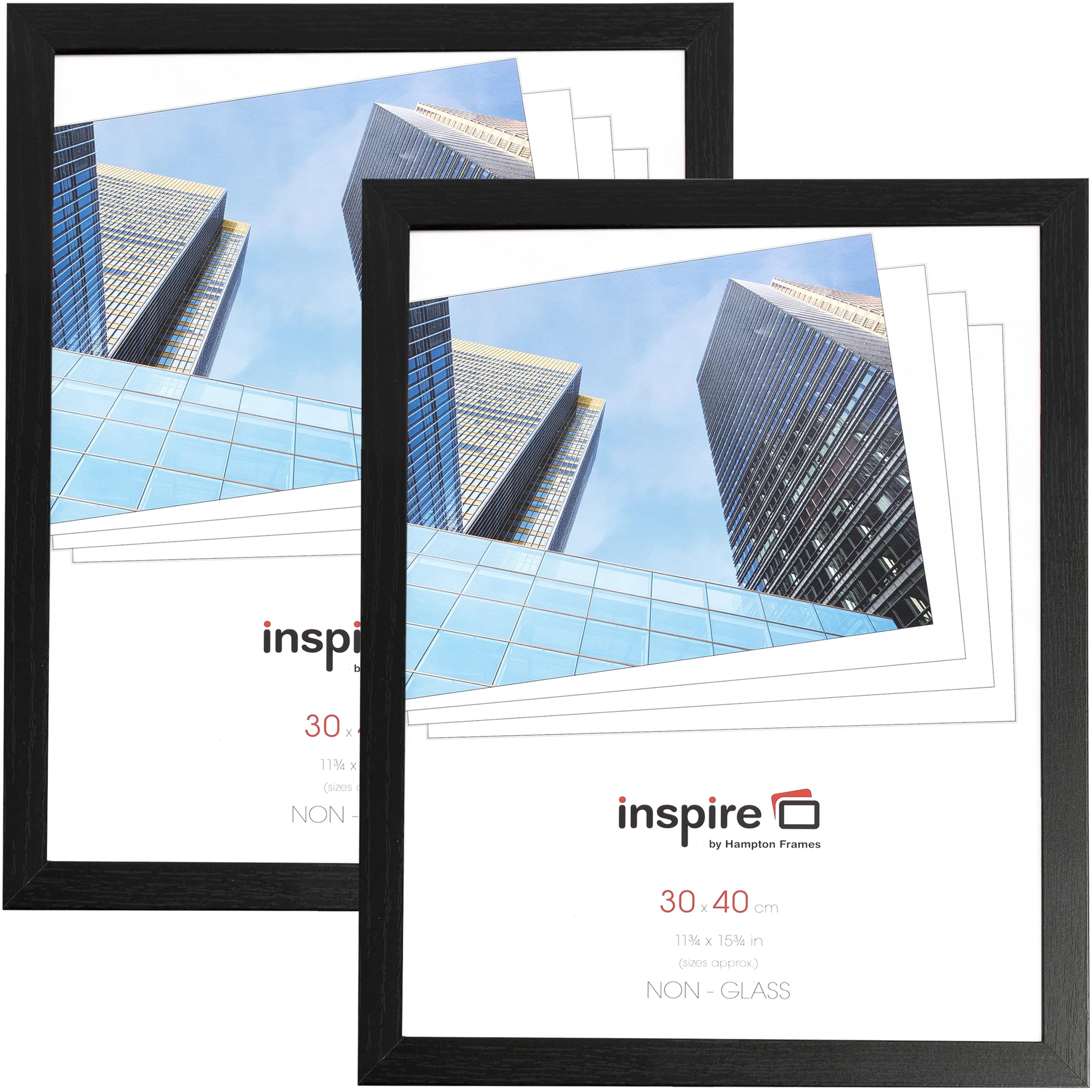 Inspire By Hampton Frames Black Hampton Frames Oxford 30X40cm Pack Of 2 Picture Frame Acrylic (Non-Glass) Oxf3040ngx-2Pk