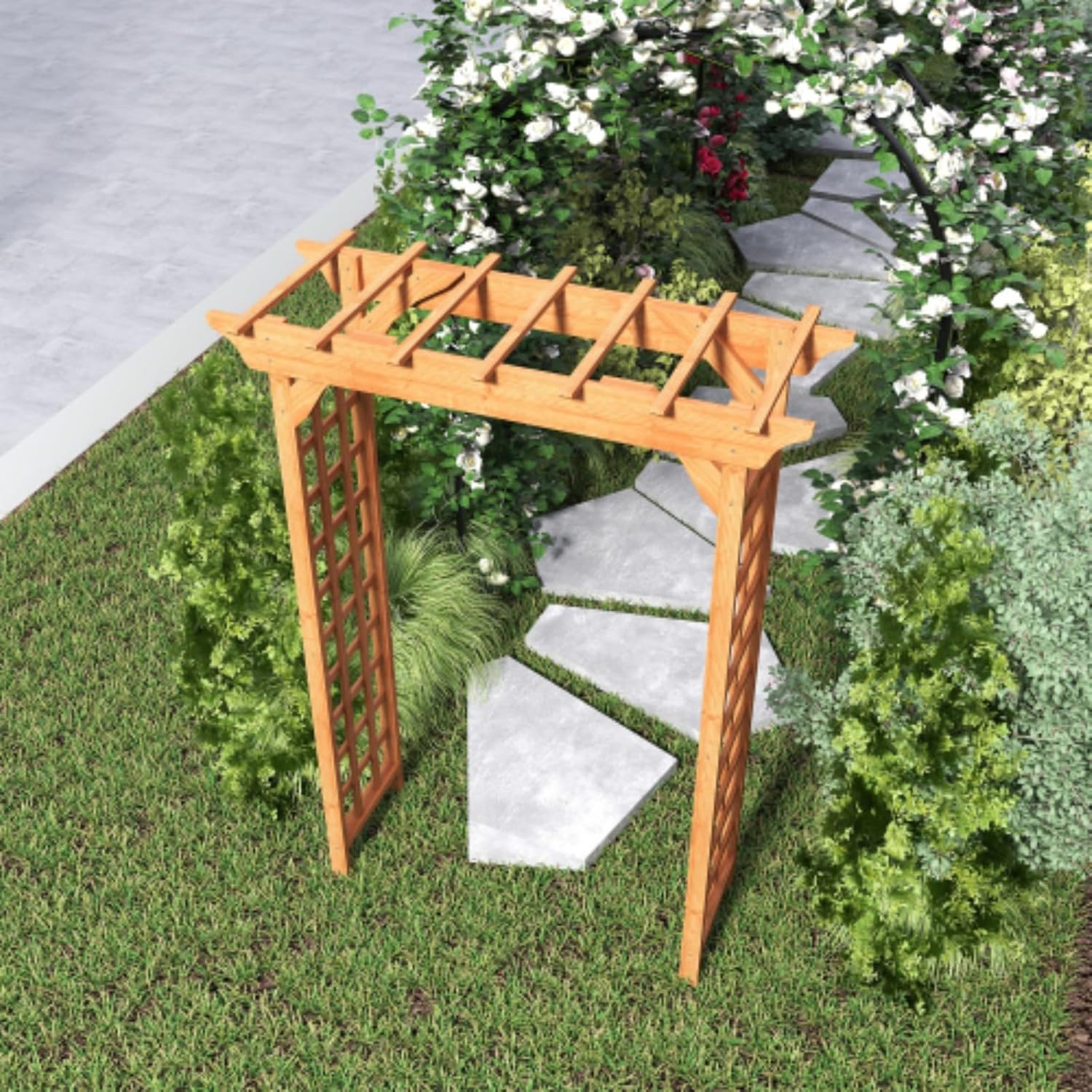 Wooden Arbor, Wedding Arch for Ceremony, Wood Trellis for Plant Climbing, Christmas Decor Pergola for Garden Backyard