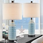 Table Lamps for Bedroom Set of 2, Farmhouse 3-Way Dimmable Touch Lamp for Nightstand with 2 USB Charging Ports, White Vintage Rustic Boho Bedside Lamp for Living Room End Table (Bulbs Included)