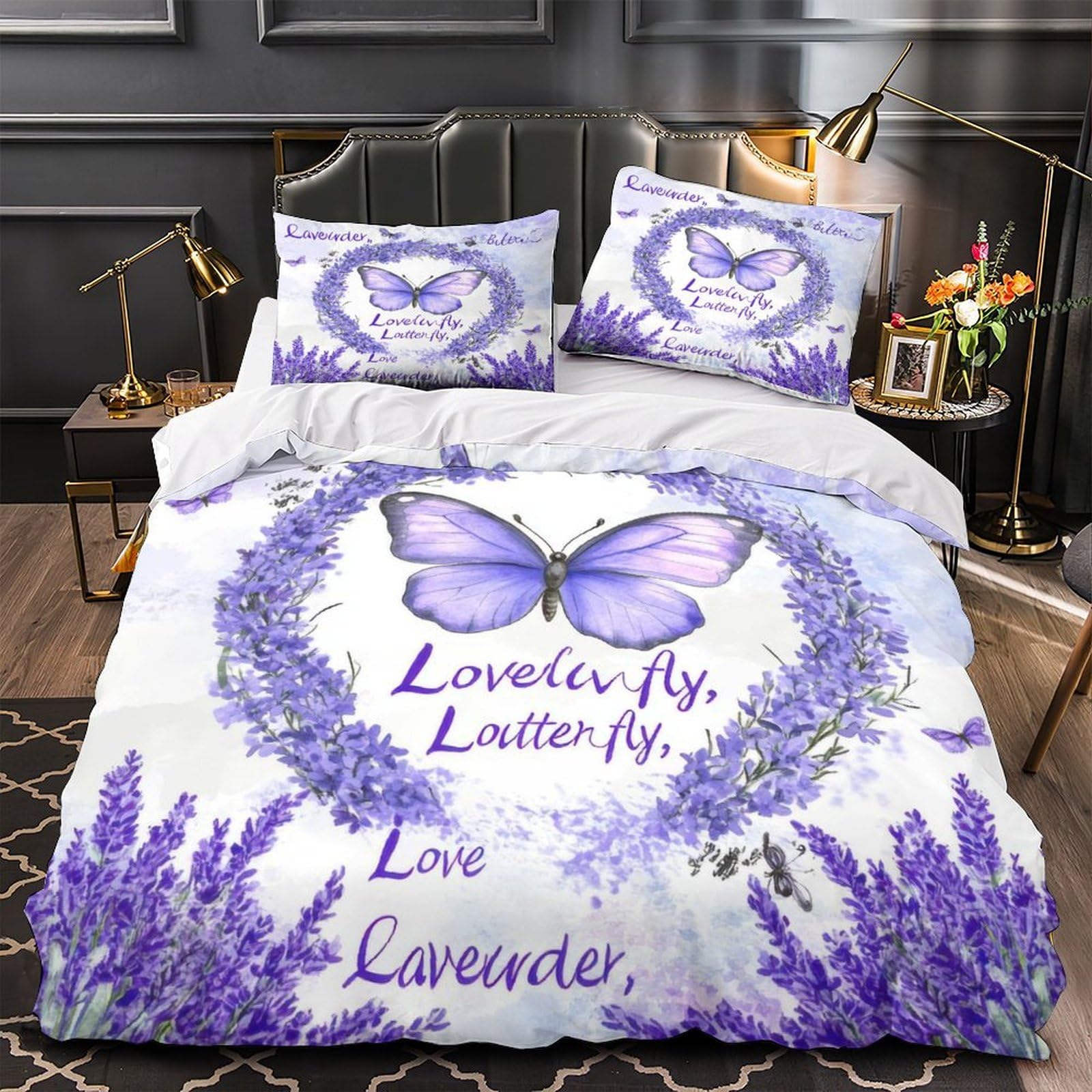 Housse de couette crosse microfibre résistante fermeture éclair parure lit 260x220