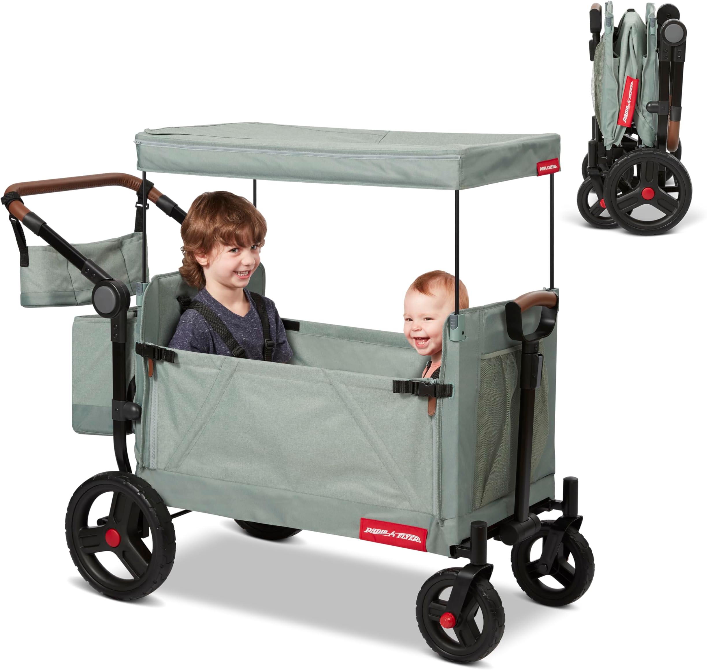 Radio Flyer Atlas Stroll N Wagon, Folding Wagon for 1+ Years - Sage