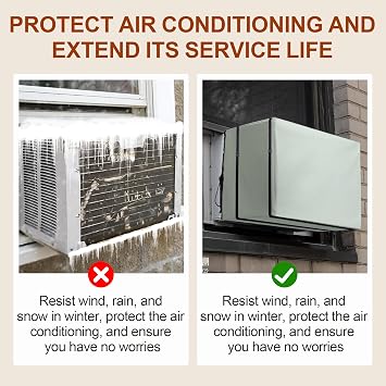 2 Pack Insulation Window Air Conditioner Cover Set, Window AC Unit Covers