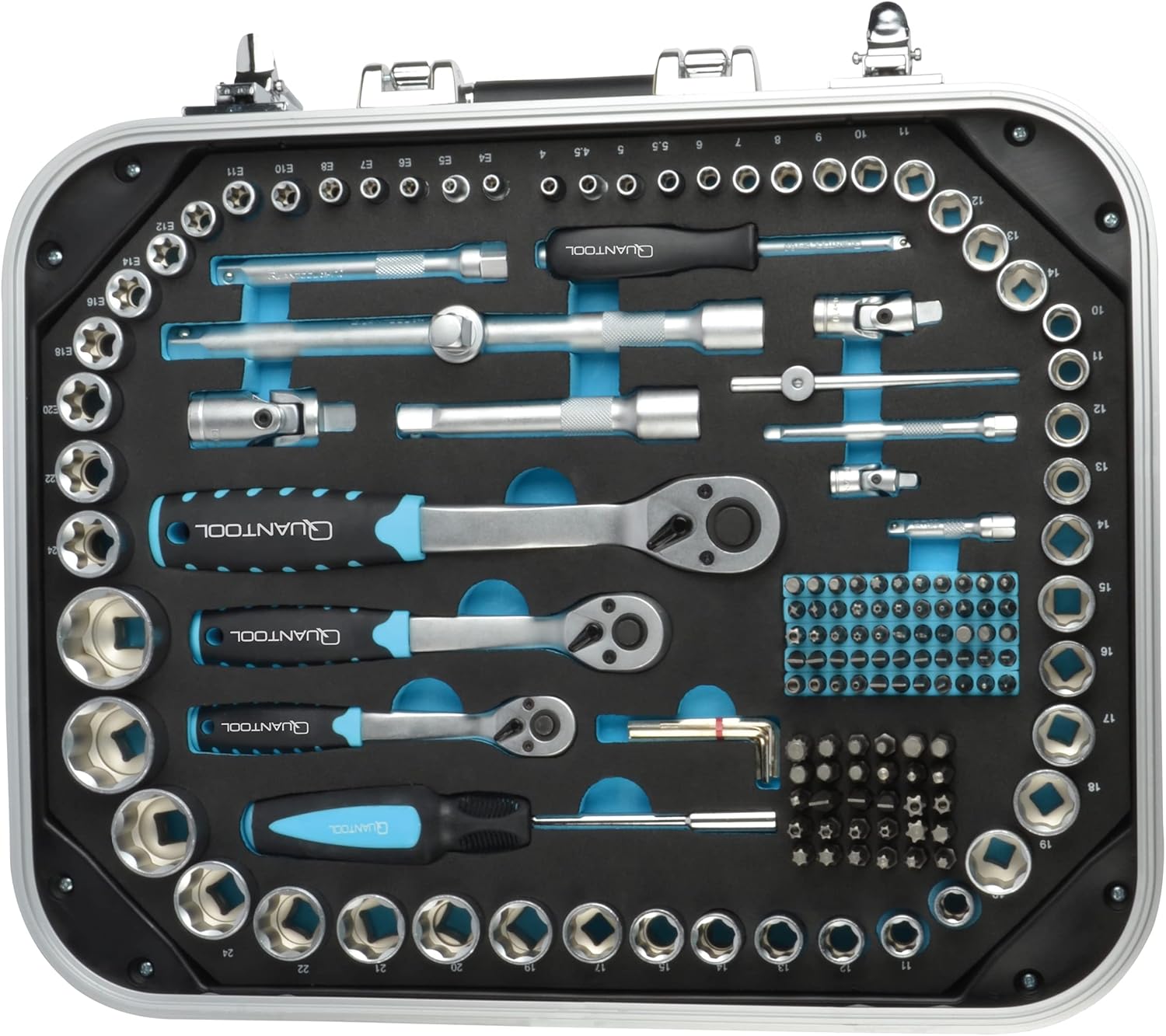 Mannesmann Quantool Q25000 Socket Spanner Set, 227 Pieces, Blue