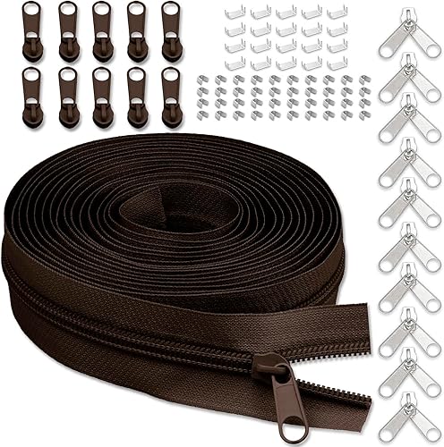 Miniatura 28 de Cinta de cremallera de nailon #5 para costura: YZSFIRM 10 yardas blancas por The Yard Cremalleras de bobina de nailon para manualidades de costura