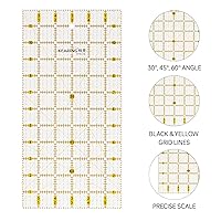Vista 4 de KEARING Regla de acolchado, regla de costura acrílica antideslizante para cortar tela, juego de mini reglas de acolchado transparente, 1/2 x 4