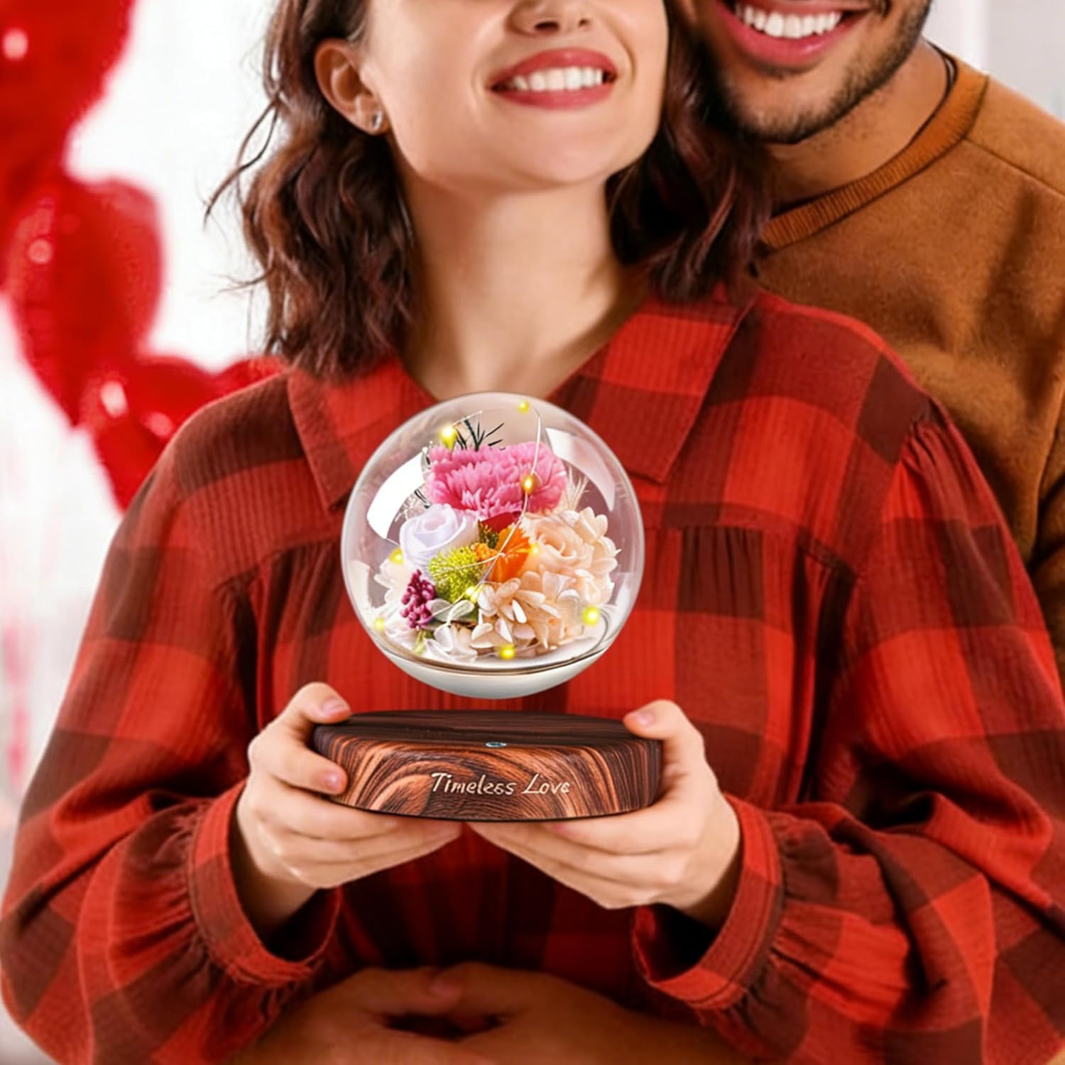 ASPMIZ Mothers Day Magnetic Levitation Forever Flower - Mothers Day Gifts 2026 with LED Light Rotating Flower Sphere, Luxury Mother Day Flowers Gifts Box with Card for Mom Daughter Wife Grandma