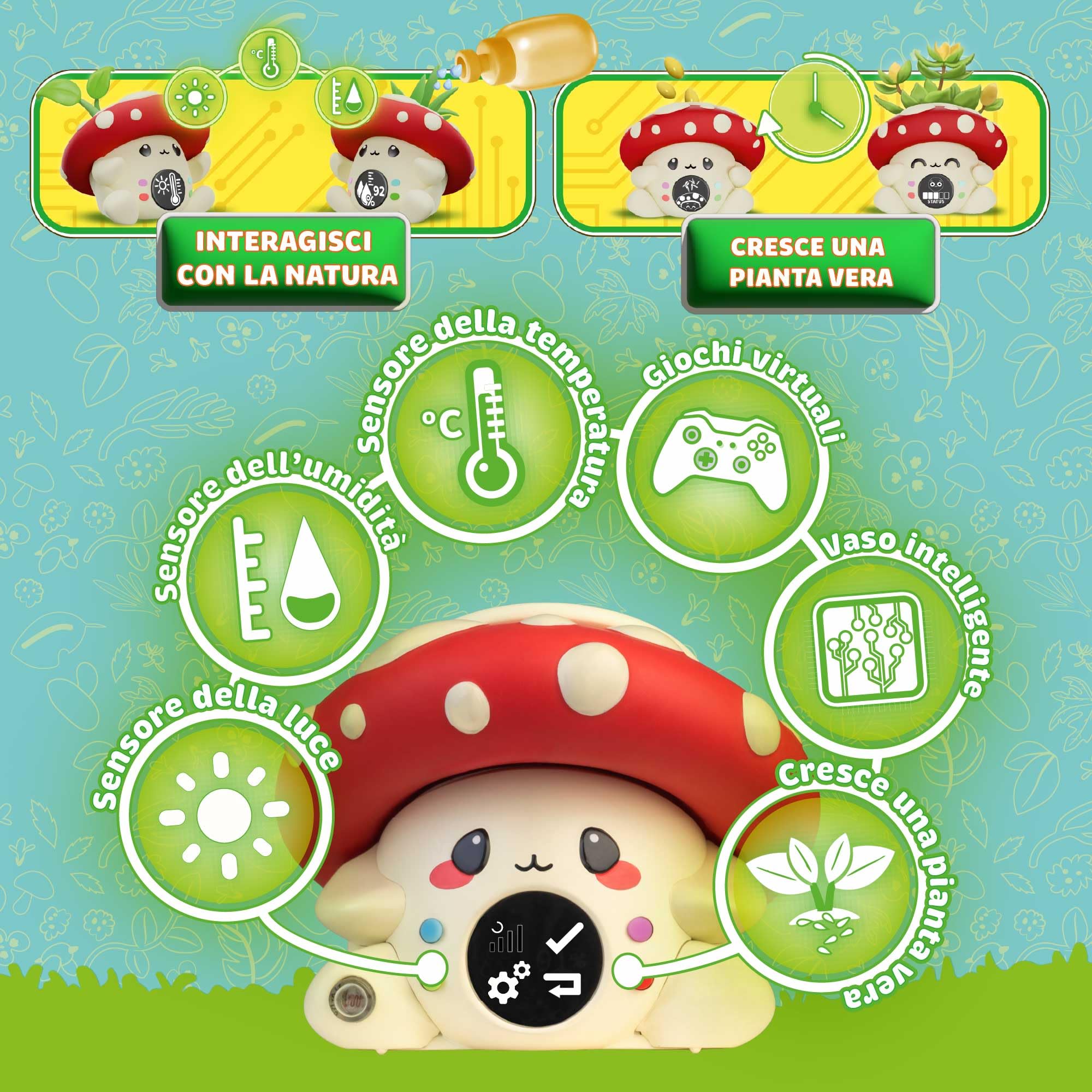 Garden KEEPERS FungiPot, Intelligenter Blumentopf, interaktives digitales Haustier zur Pflege von Pflanzen, Feuchtigkeitssensoren… – Ansicht 4
