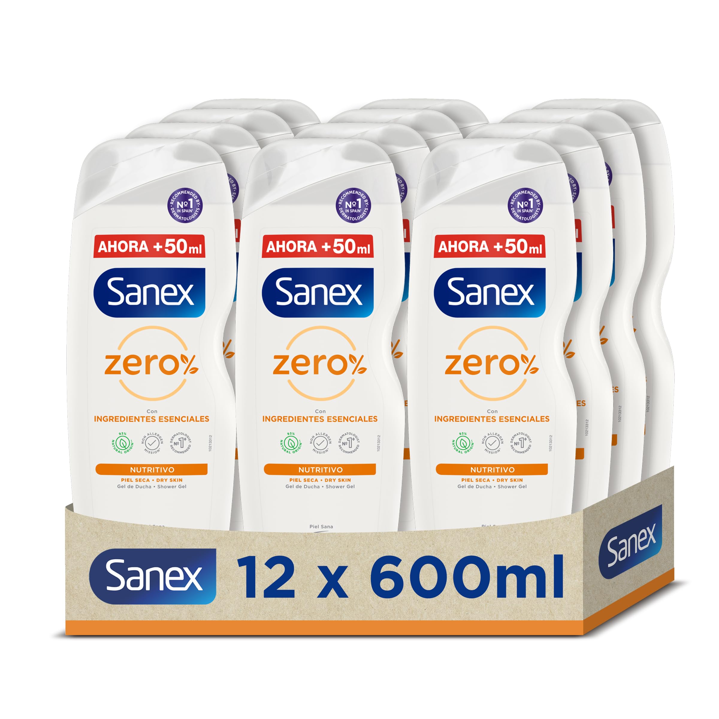 Sanex Gel de Ducha Neutro Hidratante (4x600 ml), con ingredientes esenciales, 0% sulfatos*, 0% jabón y 0% colorantes, para todo tipo de piel, hidratación duradera, tecnología triple acción — view 22