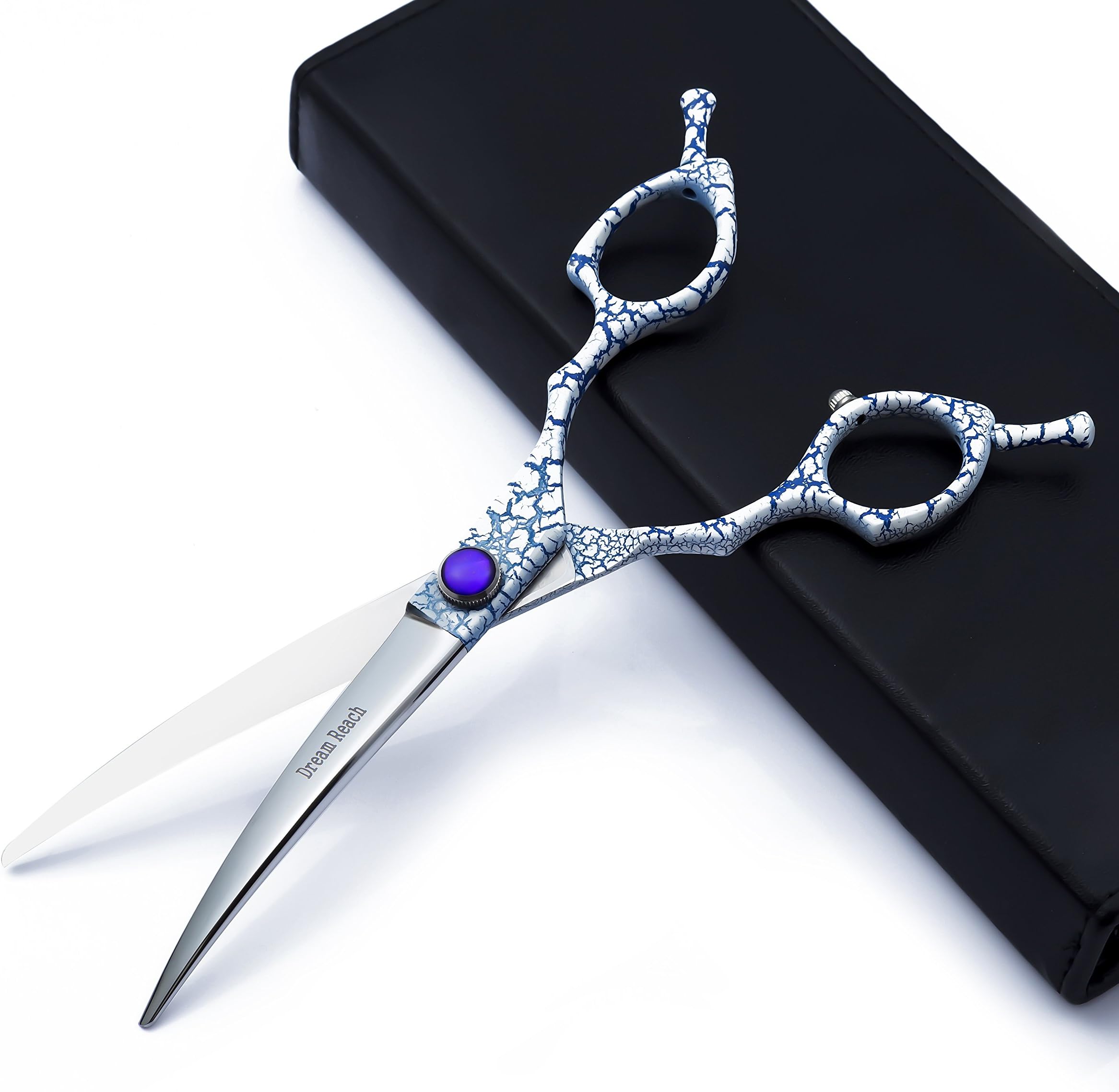 6.5/7/8 Inch Pet Grooming Shears Straight/Curved Scissors, Hair Trimming Shears, Pet Grooming Curved Scissors & Dog Shears (A-6.5 inch-Curved Scissor)