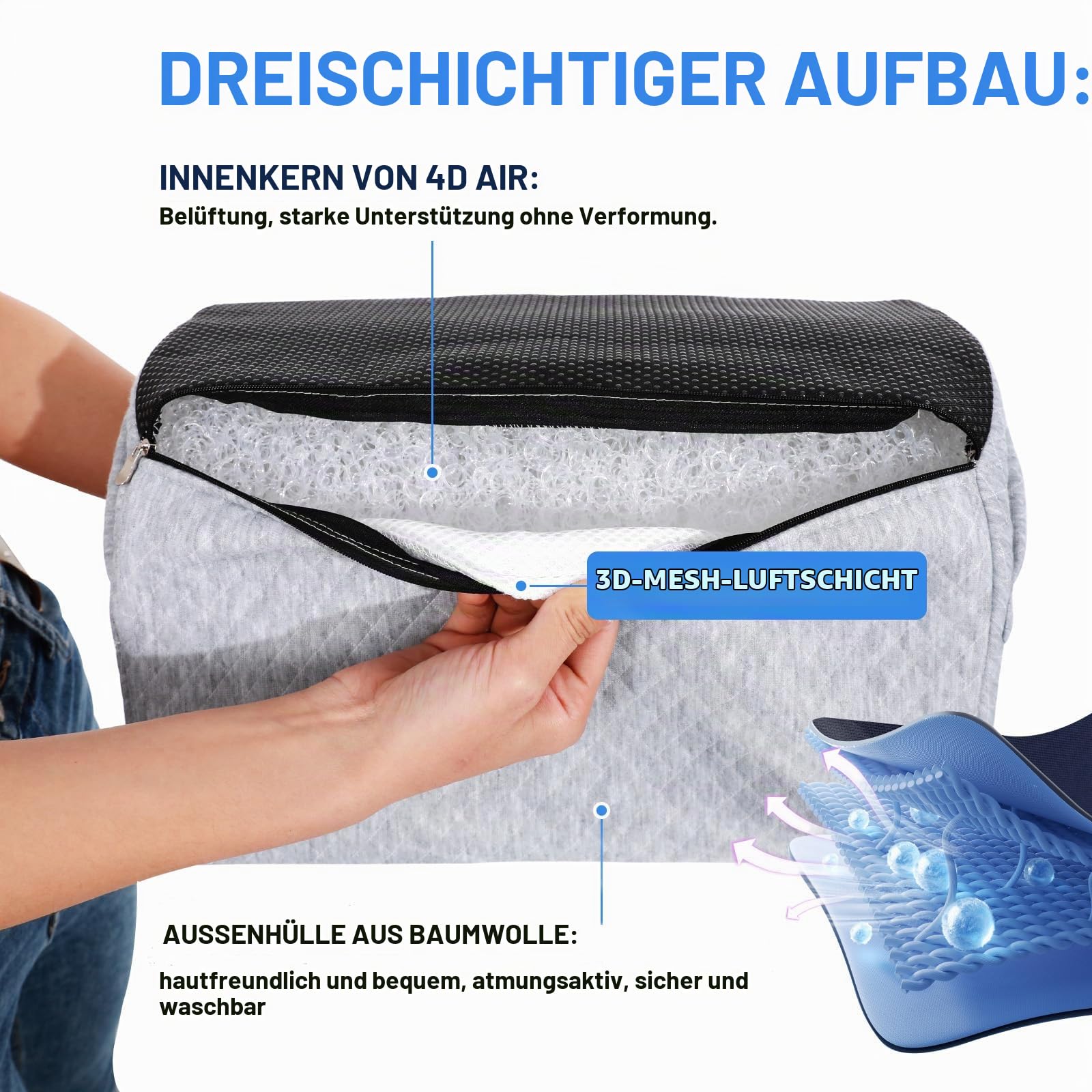 wefaner 1 Paar seitliche Stützkissen für Rollstuhl-Seitenteile, Rollstuhl-Seitenpads für die Nicht aufrecht im Rollstuhl sitzen können