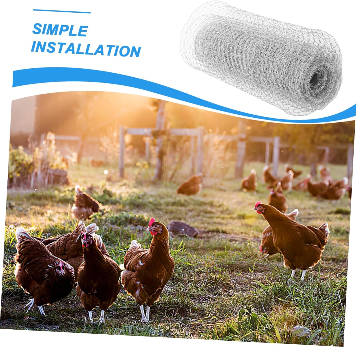1roll Hexagonal Wire Mesh for Poultry Fencing Chicken Coop Netting Wire for Garden and Animal Enclosures