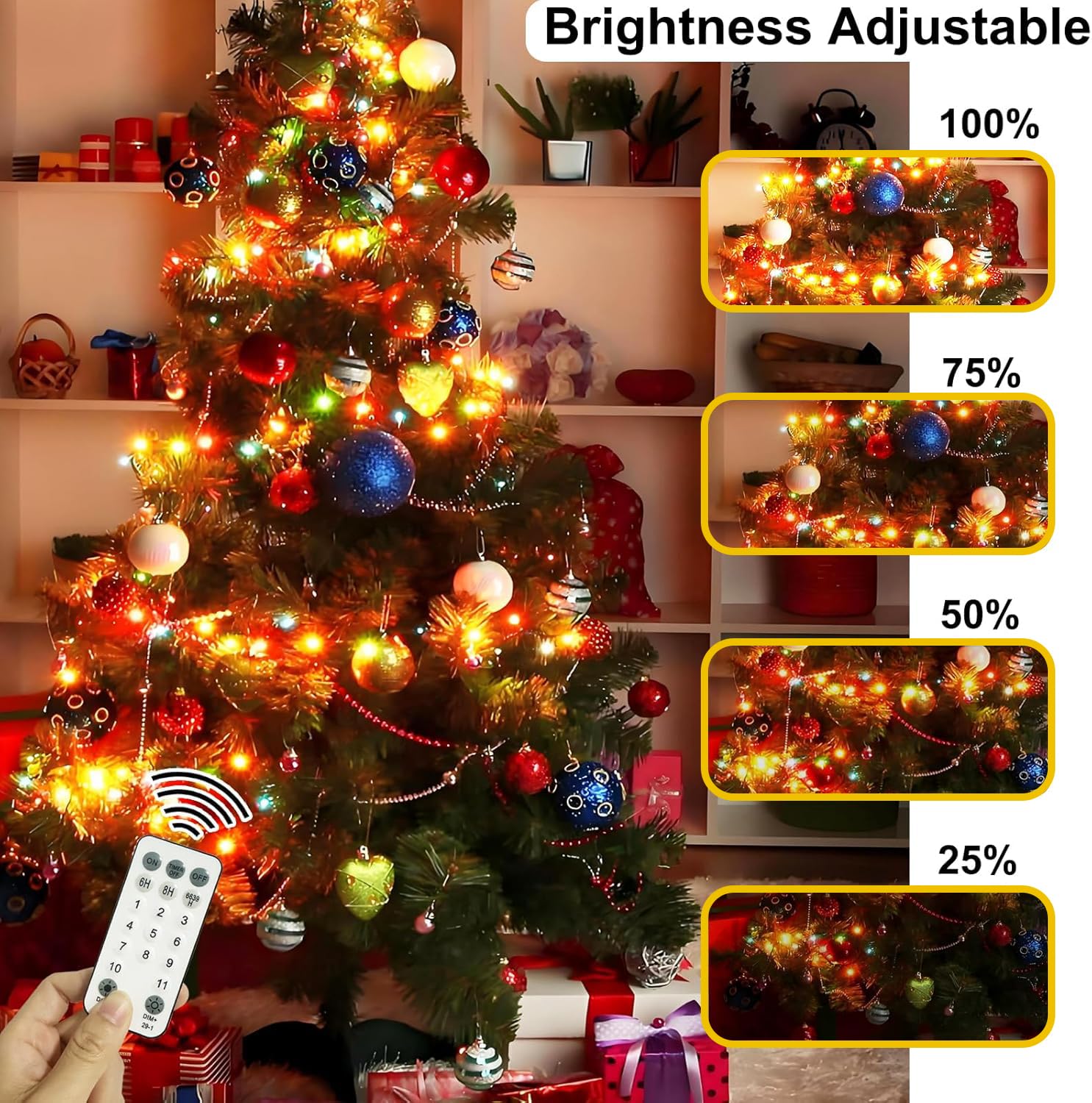 Hopelit Lichterkette Batterie - 100 LEDs Warmweiß 10m IP44