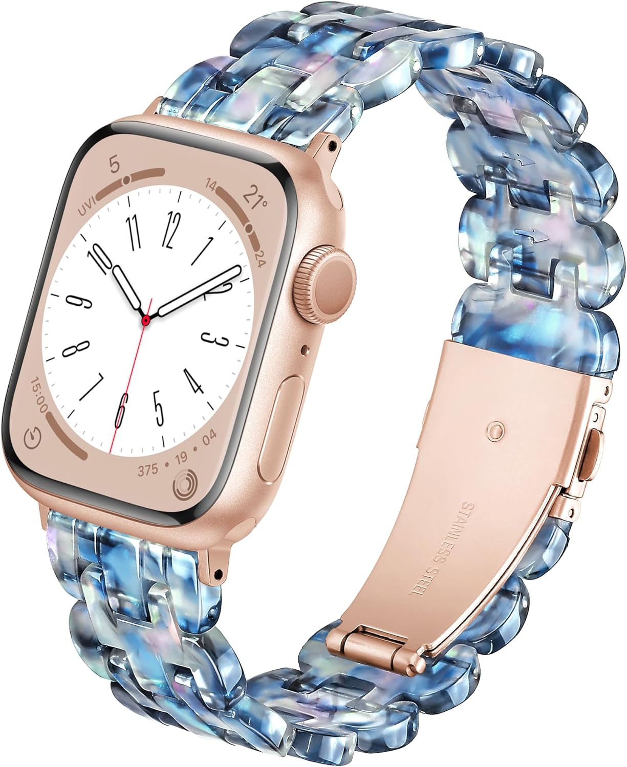 Compatible With Apple Watch Band 38mm 40mm 41mm 42mm 44mm 45mm 46mm 49mm Lightweight Resin For iwatch SE 3 2 Series 11 10 Series 9 8 7 6 5 4 3 2 1 Ultra Apple Watch Bands for Women Men