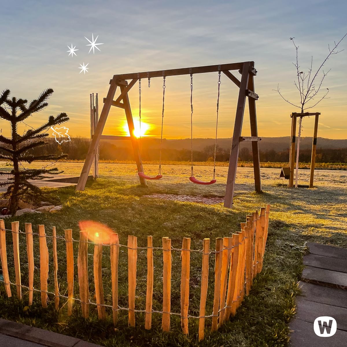 WICKEY Kinderschaukel Sky Dancer Prime Holz Outdoor Doppelschaukel grün | Schaukelgestell, Schaukelgerüst, Holzschaukel für Kinder, für Garten